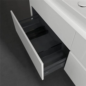 VILLEROY &amp; BOCH Collaro závesná skrinka pod umývadlo na dosku (umývadlo vľavo), 4 zásuvky, 1600 x 500 x 548 mm, Glossy White, C02600DH