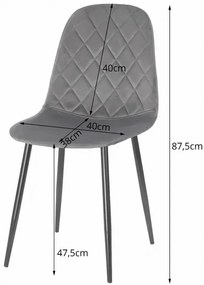 Set štyroch jedálenských stoličiek ASTI tmavo sivé (4ks)