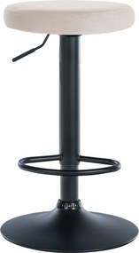 Barová stolička Ponte - zamat, čierny rám - Krémová