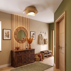 Toolight Toolight, APP1930-C, LED stropné svietidlo organického tvaru, 37 × 37,5 cm, 20 W, 4000 K, biela / dekor dreva, OSW-63003
