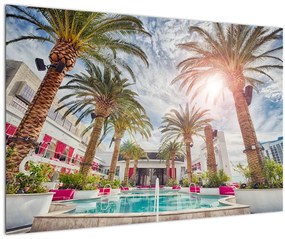 Obraz - palmy s bazénom (90x60 cm)