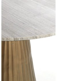 Okrúhly jedálenský stôl v bronzovej a prírodnej farbe s doskou v dekore mramoru ø 100 cm Rianne – Light &amp; Living