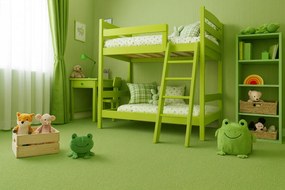 Vorwerk, Metrážny koberec Bingo 4H17 zelený, na mieru, šíře 4m, zelená, filc, chodba / predsieň