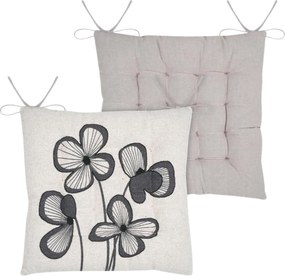 Oboustranný podsedák na židli Tilda 38x38 cm bílý/šedý
