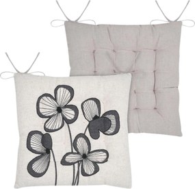 Oboustranný podsedák na židli Tilda 38x38 cm bílý/šedý