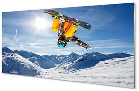 Sklenený obklad do kuchyne Man mountain board 125x50 cm