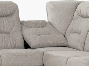 Rohová sedacia súprava Nelson, svetlo šedá látka, pravý roh, s rozkladom