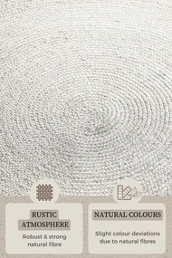 Koberec Hanse Home Jute Braided Rangpur biely kruh