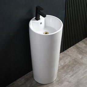 BPS-koupelny Voľne stojace keramické umývadlo HYD-LO-WH-400 ø40 cm, biele