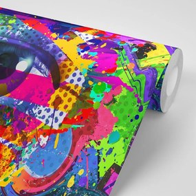 Samolepiaca tapeta ľudské oko v pop-art štýle - 450x300