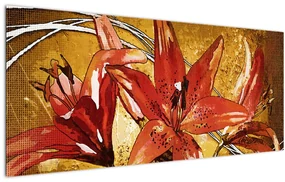 Obraz kvetov ľalií (120x50 cm)