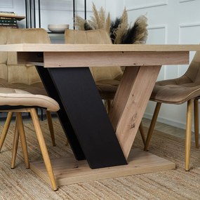 JAKS Jedálenský stôl Clark 120 cm dub artisan čierny