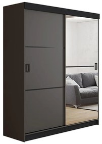 Skriňa Retro 138 2L grafit/ Dvierka grafit