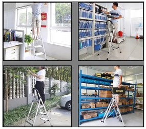 CROWNMAN Skladací 4-stupňový rebrík pre domácnosť