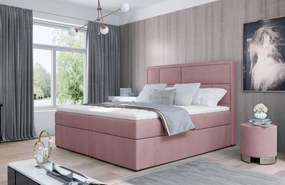 Kvalitná box spring posteľ Meredit 180x200, ružová Velvet