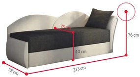 Rozkladacia pohovka RICCARDO, 200x80x75 cm, (alova 04/alova 76), pravá