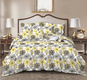 Obliečky z mikrovlákna FEONELLE žlto-sivé Rozmer obliečky: 2 ks 70 x 90 cm | 200 x 220 cm