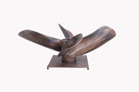 Dizajnový konferenčný stolík Propeller, 85 cm, antik medený