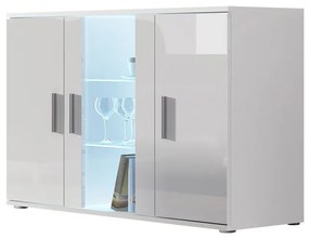 Komoda Boho B7, Osvetlenie: osvetlenie LED RGB - farebné, Farby: dub lefkas / dub lefkas + čierna