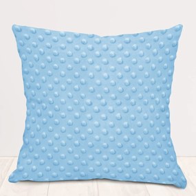 Biante Detská obliečka na vankúš Minky 3D bodky MKP-008 Nebeská modrá 70 x 90 cm