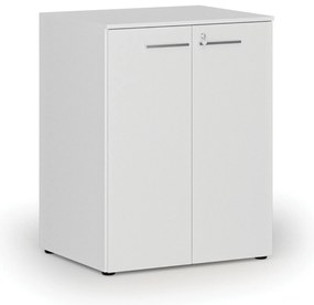 Kancelárska skriňa s dverami PRIMO WHITE, 2 police, 800 x 640 x 1027 mm, biela