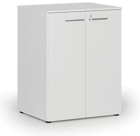 Kancelárska skriňa s dverami PRIMO WHITE, 2 police, 800 x 640 x 1027 mm, biela