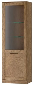 Vitrína Cozy 10 z masivu s LED osvětlením 65 cm dub Rustikal