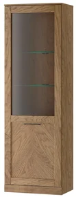 Vitrína Cozy 10 z masivu s LED osvětlením 65 cm dub Rustikal