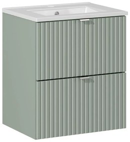 Závesná skrinka Line Reed Green Dance I so zápustným umývadlom 50 cm zelená