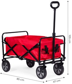 Skladací transportný záhradný vozík - červený 47x105 cm MultiGarden