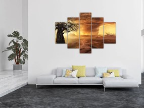 Obraz oranžových mračien (150x105 cm)
