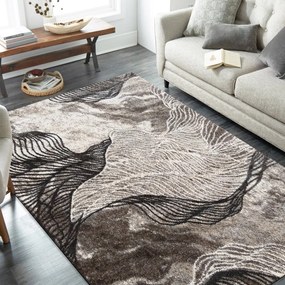 Moderný koberec hnedej farby s abstraktným motívom Šírka: 240 cm | Dĺžka: 330 cm