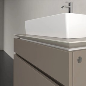 VILLEROY &amp; BOCH Legato závesná skrinka pod umývadlo na dosku (umývadlo v strede), 2 zásuvky, 800 x 500 x 550 mm, Truffle Grey, B60200VG