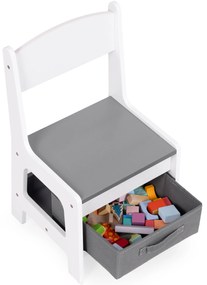 Zostava detského nábytku, stôl + 2 stoličky, kriedová tabuľa, ECOTOYS