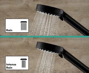 Hansgrohe Vernis Blend, Showerpipe 240 1jet EcoSmart 9 l, s termostatom, čierna matná, HAN-26428670