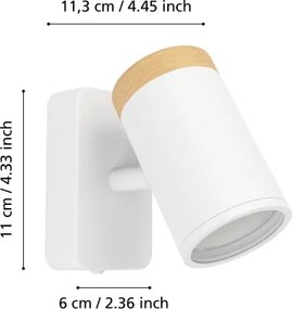 Eglo 300003 - Kúpeľňové nástenné bodové svietidlo CONSUMA 1xGU10/3W/230V IP44 biela/béžová