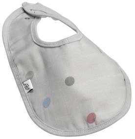 Sivý mušelínový podbradník Kindsgut Dots