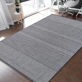 Univerzálny koberec s jemným vzorom v sivej farbe