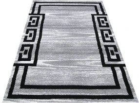 Štýlový sivo čierny koberec s ornamentom