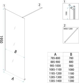 Bezrámová sprchová zastena REA FLEXI GOLD 80 cm, zlatá lesk/dymová hnedá - bez vaničky