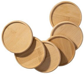 Sada 6 ks bambusových podtácků EMERALD hnědá