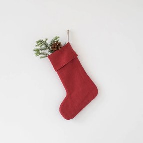 Látková vianočná pančucha Red Pear – Linen Tales