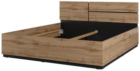 Manželská posteľ 180 cm Crossroad S32 (dub wotan + čierna). Akcia -10%. Vlastná spoľahlivá doprava až k Vám domov. 1118257