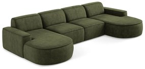 Zelená ženilková rohová pohovka (do tvaru "U") Omao – Makamii