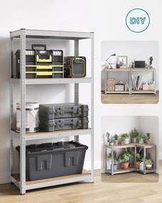 Dílenský regál Busta 80 cm stříbrný/hnědý