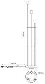 Globo 54008-3S - Stojacia lampa MARTHA 3xE27/60W/230V