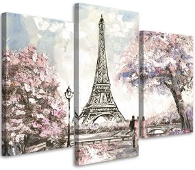 Gario Obraz na plátne Maľovaná Eiffelova veža - 3 dielny Rozmery: 60 x 40 cm