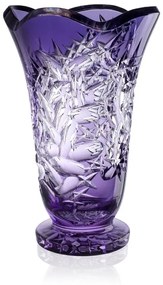Bohemia Crystal Hlboko Brúsená váza Levanda 355mm