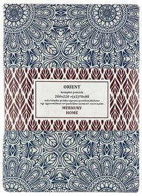 Obliečky Orient bavlna ecru/indigo 220x200 + (2) 70x80 Merkury Home