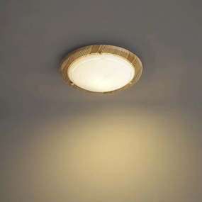 Klasické stropné svietidlo prírodné s bielym sklom - Mesiac